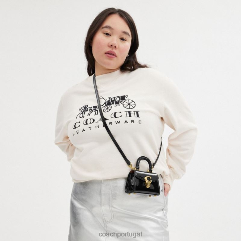 Coach mulheres alça superior sammy 12 em couro exclusivo b4/preto 6B20P212