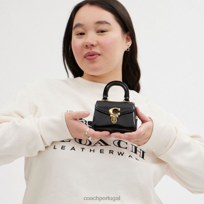 Coach mulheres alça superior sammy 12 em couro exclusivo b4/preto 6B20P212