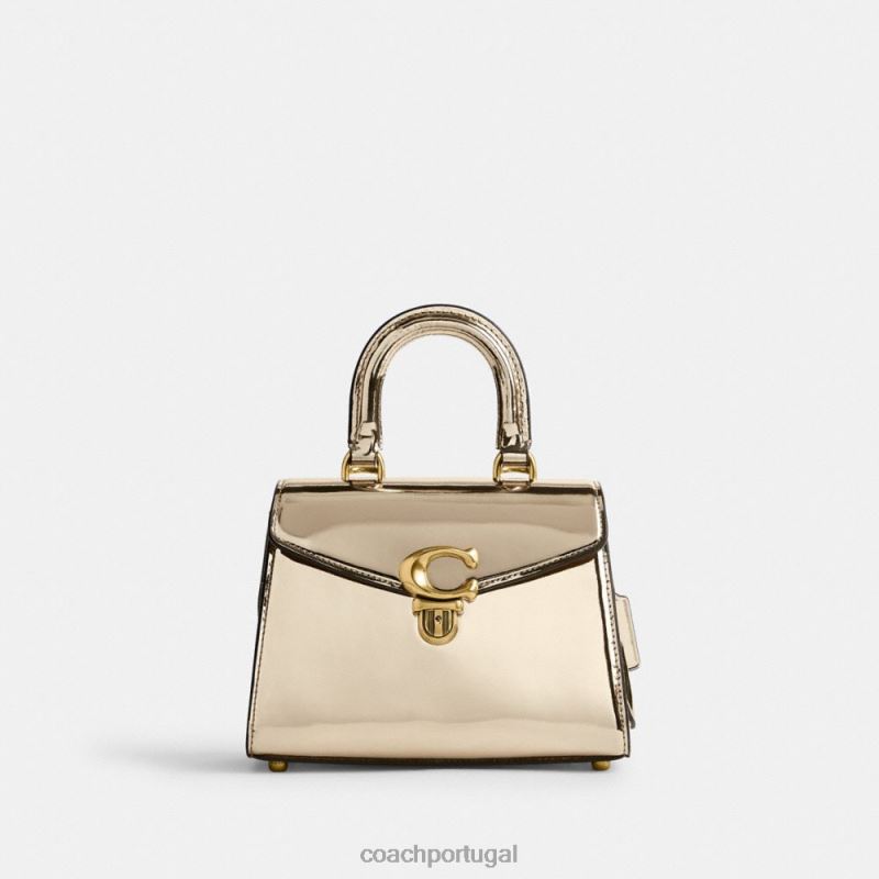 Coach mulheres alça superior sammy 21 em prata metálica b4/ouro 6B20P209
