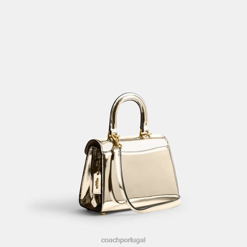Coach mulheres alça superior sammy 21 em prata metálica b4/ouro 6B20P209
