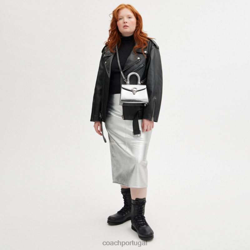 Coach mulheres alça superior sammy 21 em prata metálica lh/prata 6B20P230