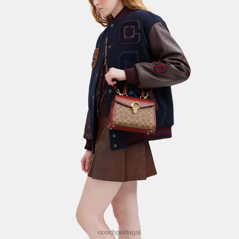 Coach mulheres alça superior sammy 21 em tela exclusiva b4/ferrugem bronzeada 6B20P246