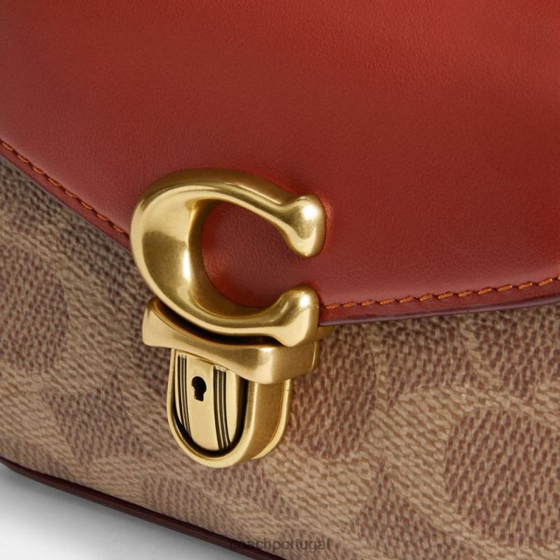 Coach mulheres alça superior sammy em tela exclusiva b4/ferrugem bronzeada 6B20P210