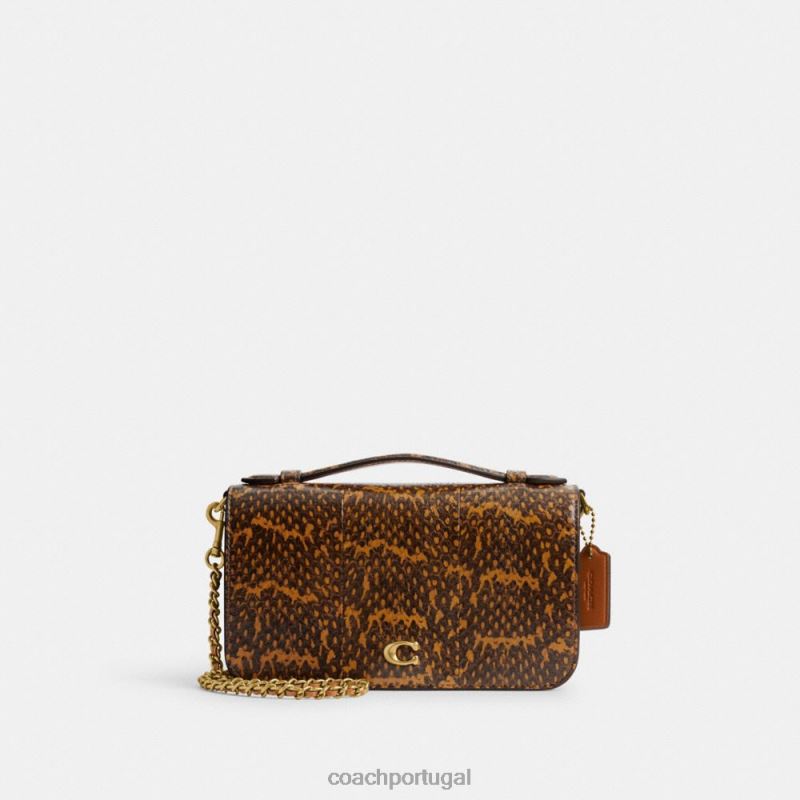 Coach mulheres bea crossbody em pele de cobra b4/mostarda 6B20P228