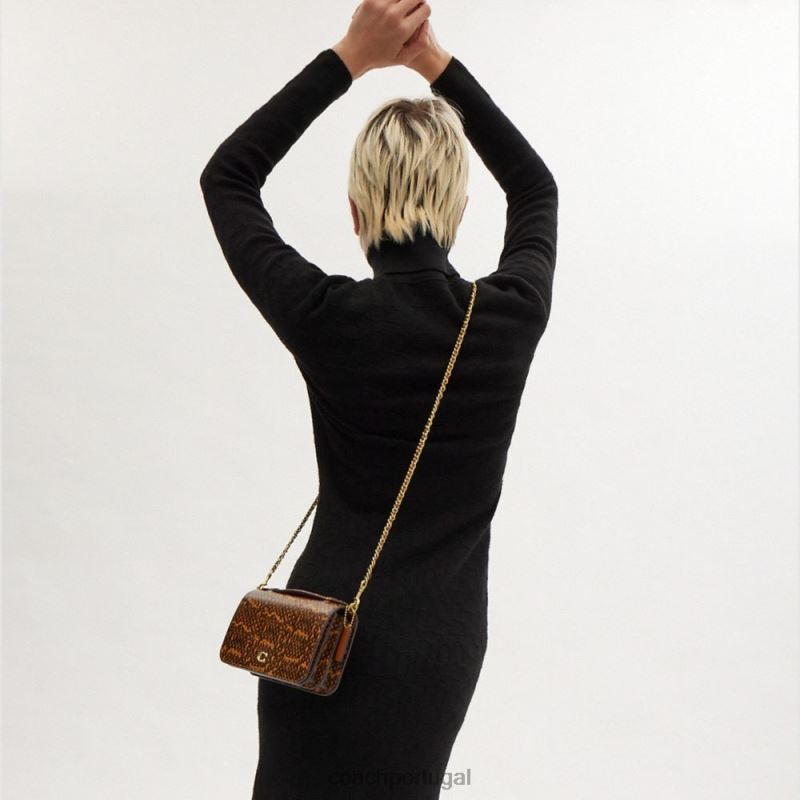 Coach mulheres bea crossbody em pele de cobra b4/mostarda 6B20P228