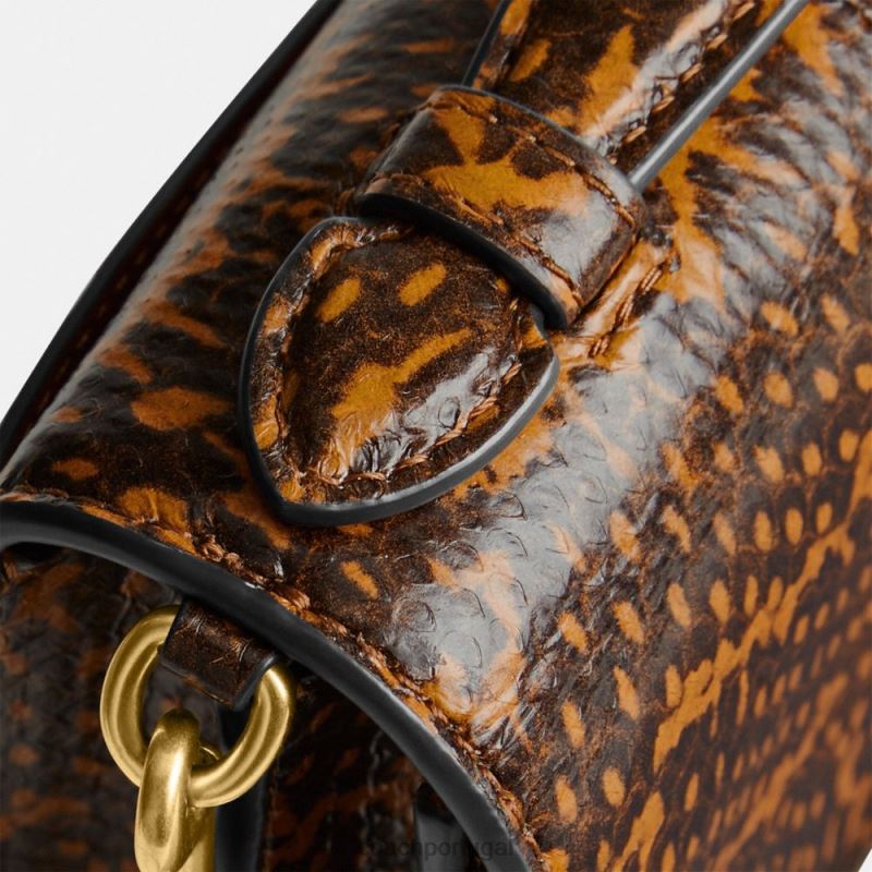 Coach mulheres bea crossbody em pele de cobra b4/mostarda 6B20P228