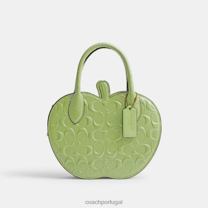Coach mulheres bolsa apple em couro exclusivo b4/verde 6B20P236