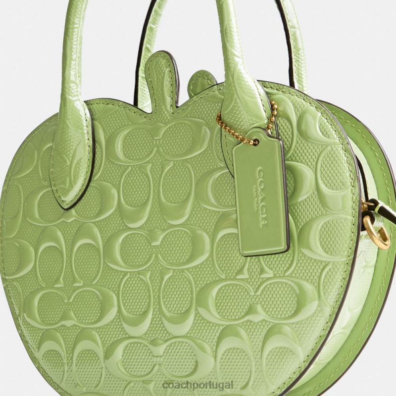 Coach mulheres bolsa apple em couro exclusivo b4/verde 6B20P236