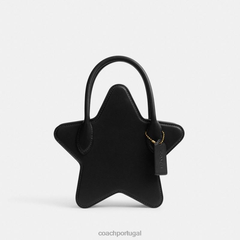 Coach mulheres bolsa estrela em couro regenerativo b4/preto 6B20P208