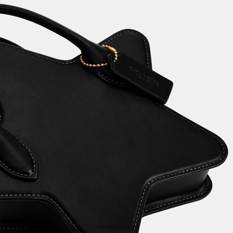 Coach mulheres bolsa estrela em couro regenerativo b4/preto 6B20P208