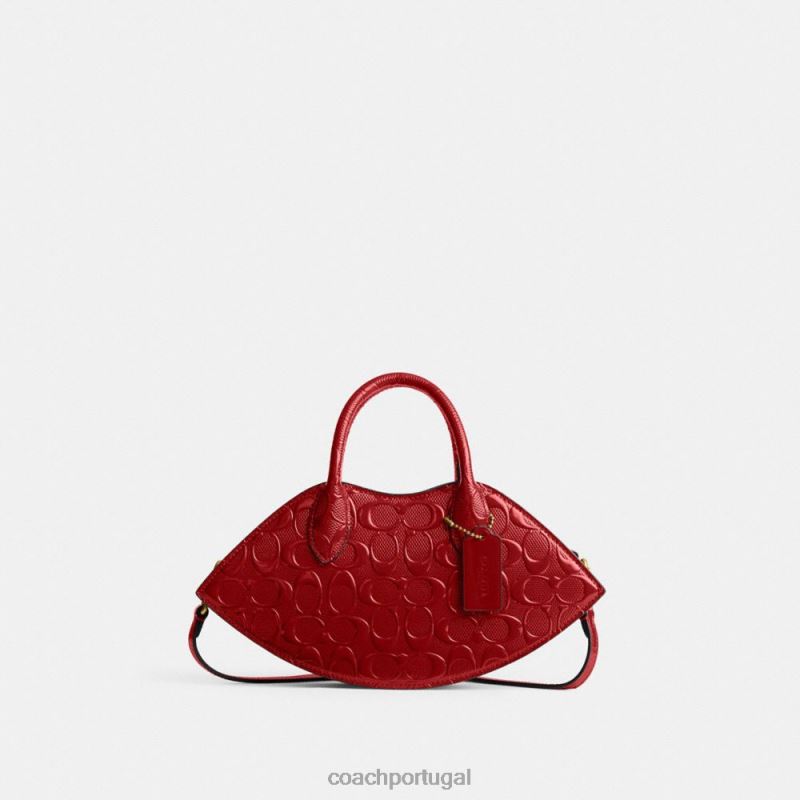 Coach mulheres bolsa labial em couro exclusivo b4/vermelho 6B20P239