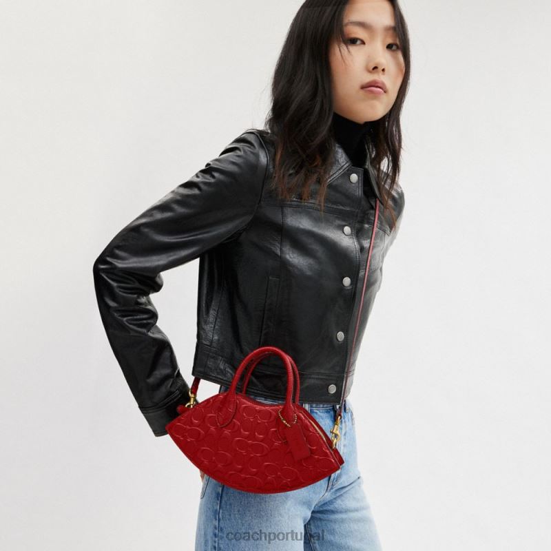 Coach mulheres bolsa labial em couro exclusivo b4/vermelho 6B20P239