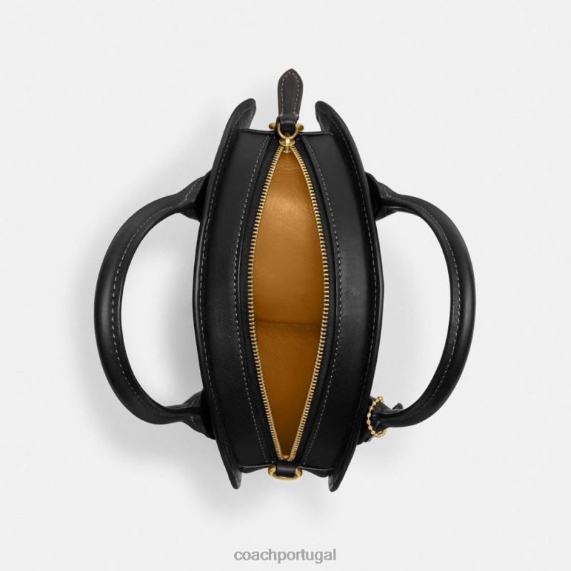 Coach mulheres bolsa moon em couro regenerativo b4/preto 6B20P237