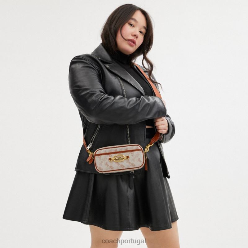 Coach mulheres bolsa tiracolo avery com estampa de cavalo e carruagem b4/giz âmbar polido 6B20P213