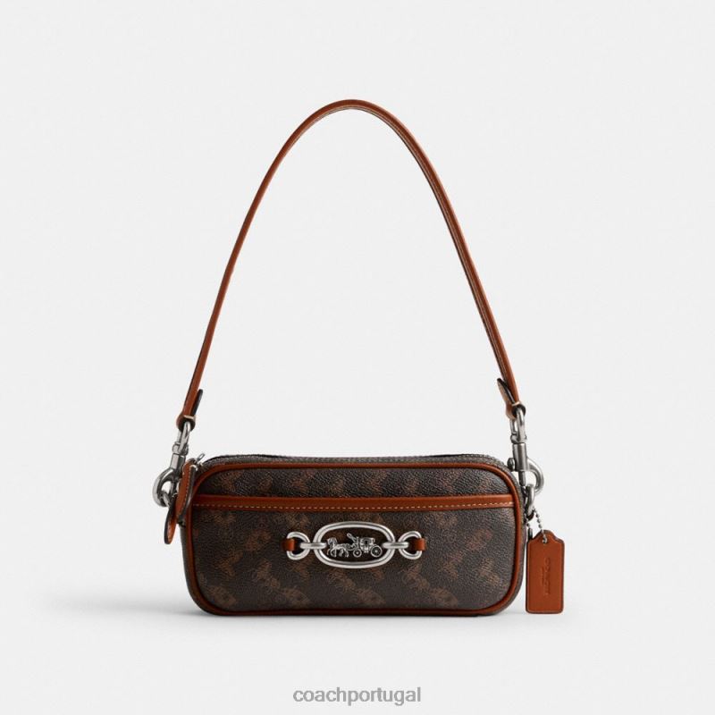 Coach mulheres bolsa tiracolo avery com estampa de cavalo e carruagem b4/trufa âmbar polido 6B20P216