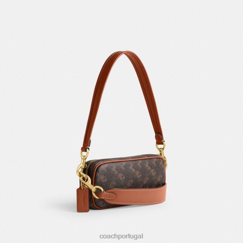 Coach mulheres bolsa tiracolo avery com estampa de cavalo e carruagem b4/trufa âmbar polido 6B20P216