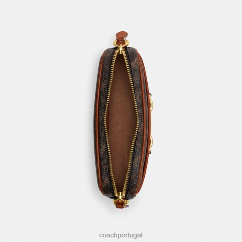 Coach mulheres bolsa tiracolo avery com estampa de cavalo e carruagem b4/trufa âmbar polido 6B20P216