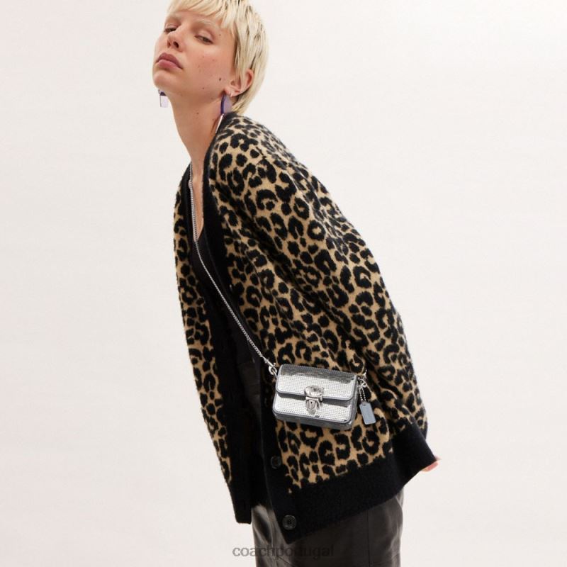 Coach mulheres estúdio 12 com lantejoulas lh/prata 6B20P224