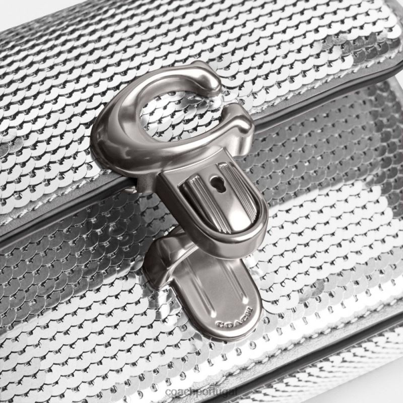 Coach mulheres estúdio 12 com lantejoulas lh/prata 6B20P224