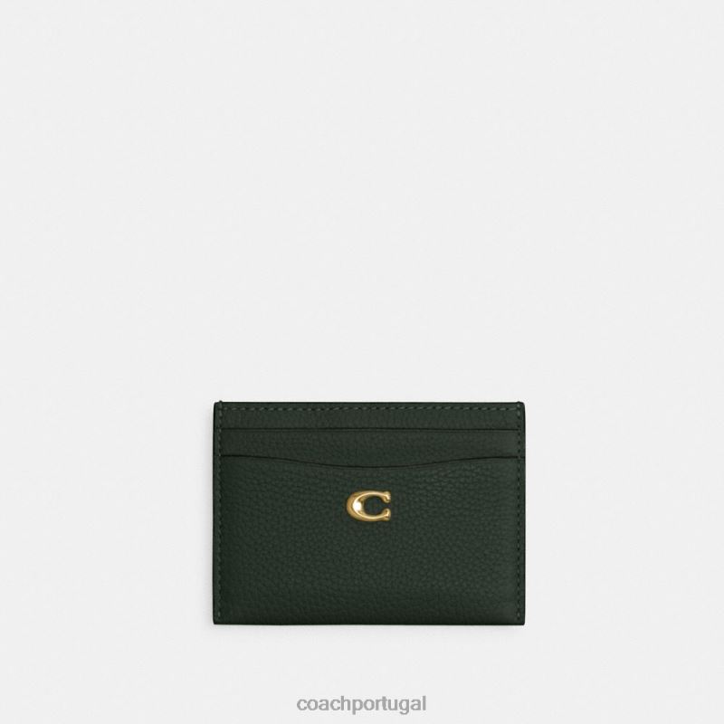 Coach mulheres estojo de cartão essencial b4/amazon verde 6B20P381