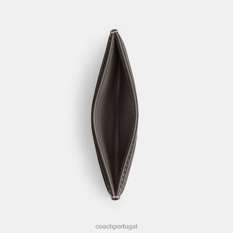 Coach mulheres estojo de cartão essencial em prata metálica lh/prata 6B20P378