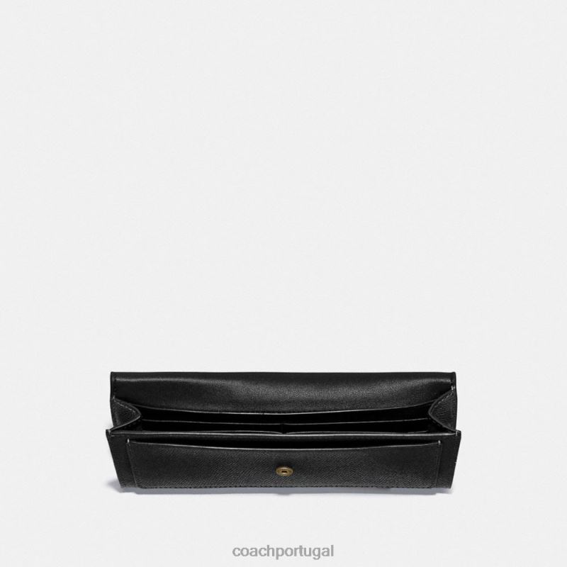 Coach mulheres carteira macia wyn li/preto 6B20P328