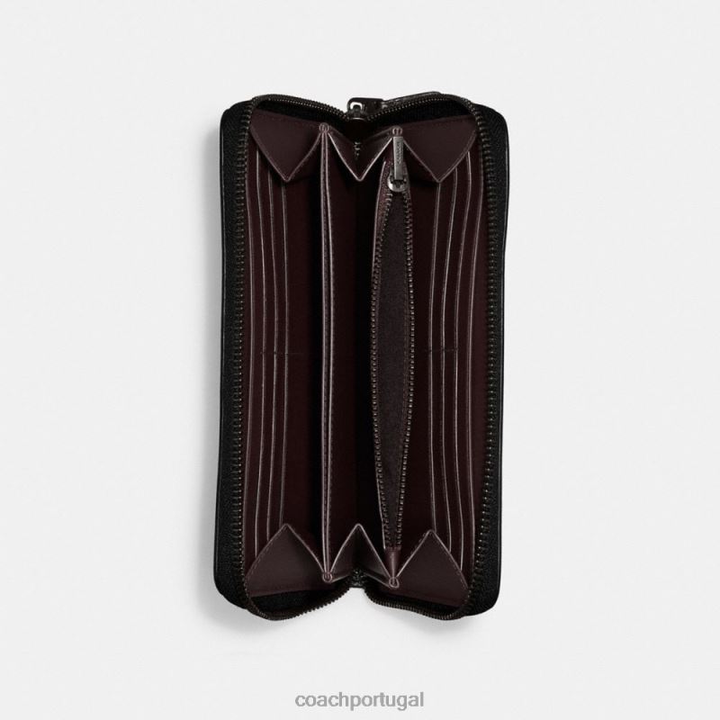 Coach mulheres carteira zip acordeão v5/preto 6B20P327