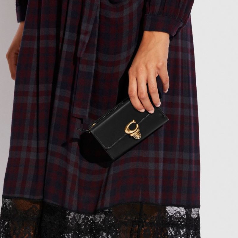 Coach mulheres carteira média de estúdio b4/preto 6B20P341