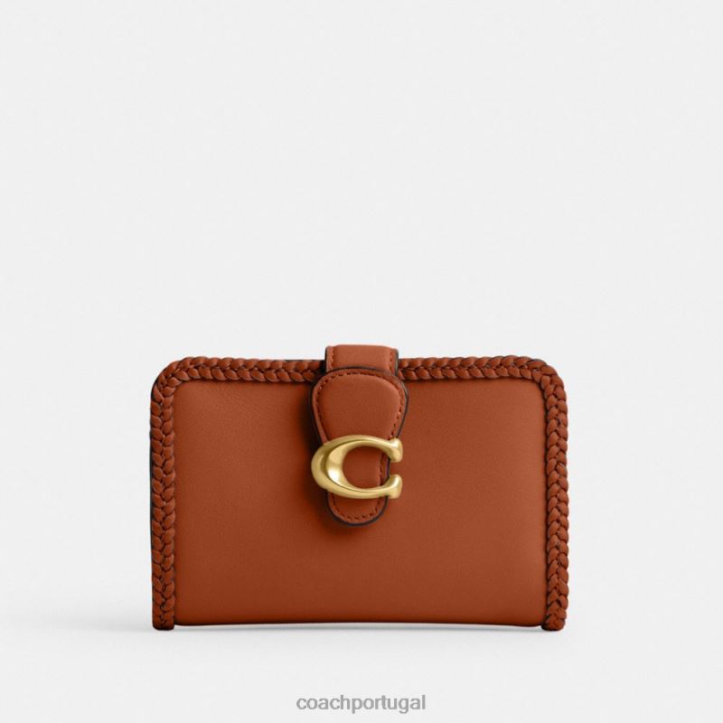 Coach mulheres carteira média tabby com trança b4/âmbar polido 6B20P333