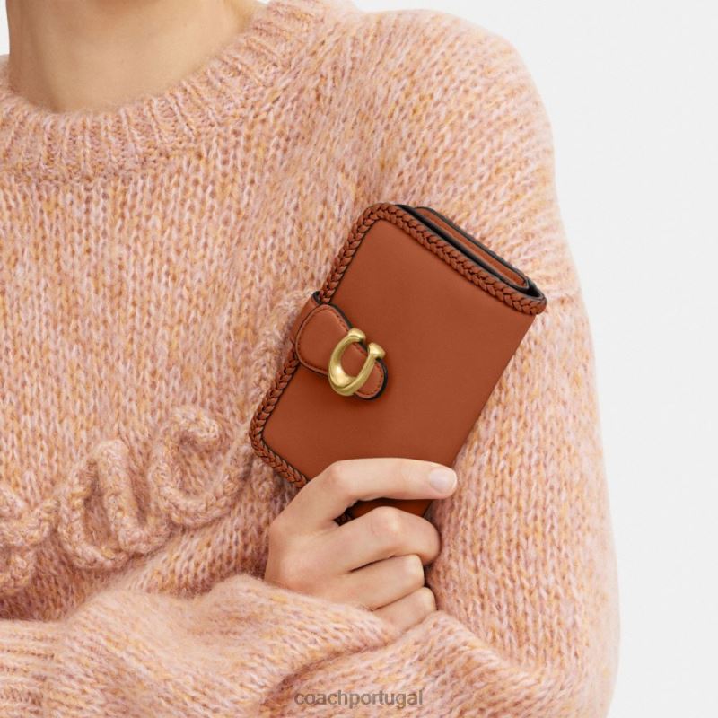 Coach mulheres carteira média tabby com trança b4/âmbar polido 6B20P333