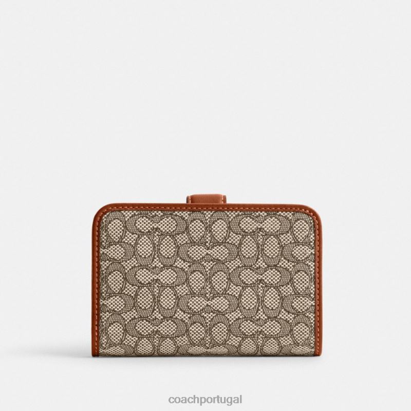 Coach mulheres carteira média tabby em jacquard com micro assinatura b4/cacau polido amb 6B20P331