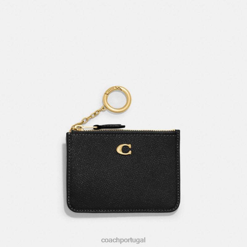 Coach mulheres mini capa de identificação skinny b4/preto 6B20P336