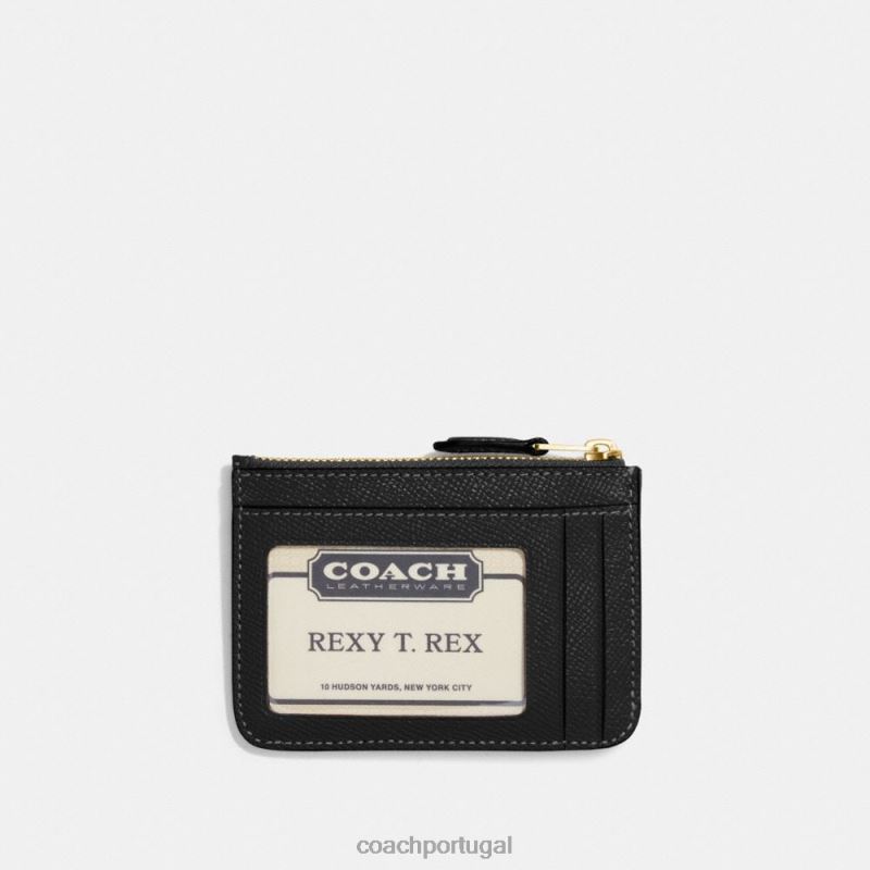 Coach mulheres mini capa de identificação skinny b4/preto 6B20P336