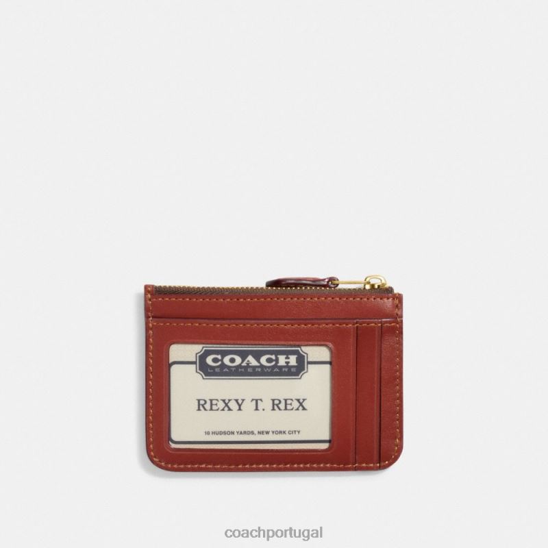 Coach mulheres mini capa de identificação skinny em tela de assinatura b4/ferrugem bronzeada 6B20P337