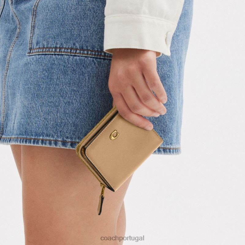 Coach mulheres carteira dobrável b4/bronzeado 6B20P347