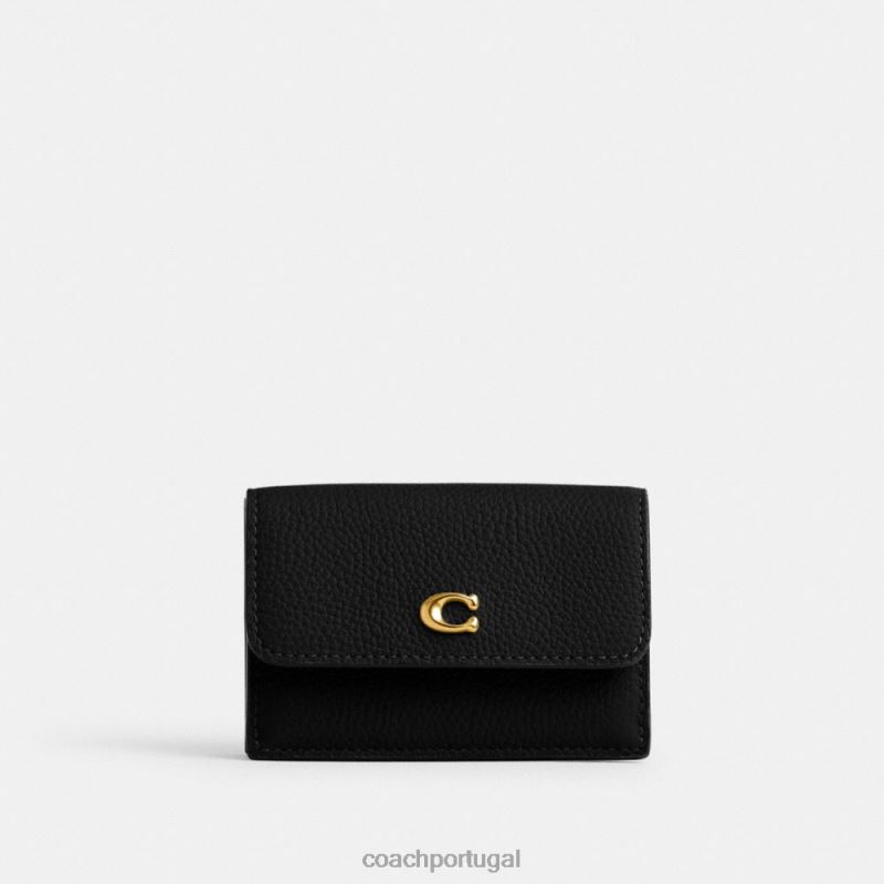 Coach mulheres carteira mini trifold essencial b4/preto 6B20P349
