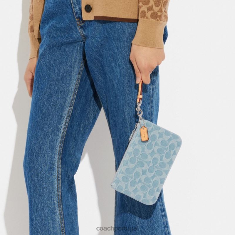 Coach mulheres pulseira pequena em jeans exclusivo lh/azul claro 6B20P364