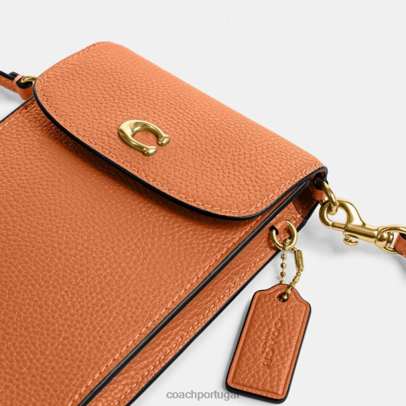 Coach mulheres telefone crossbody b4/laranja desbotado 6B20P387