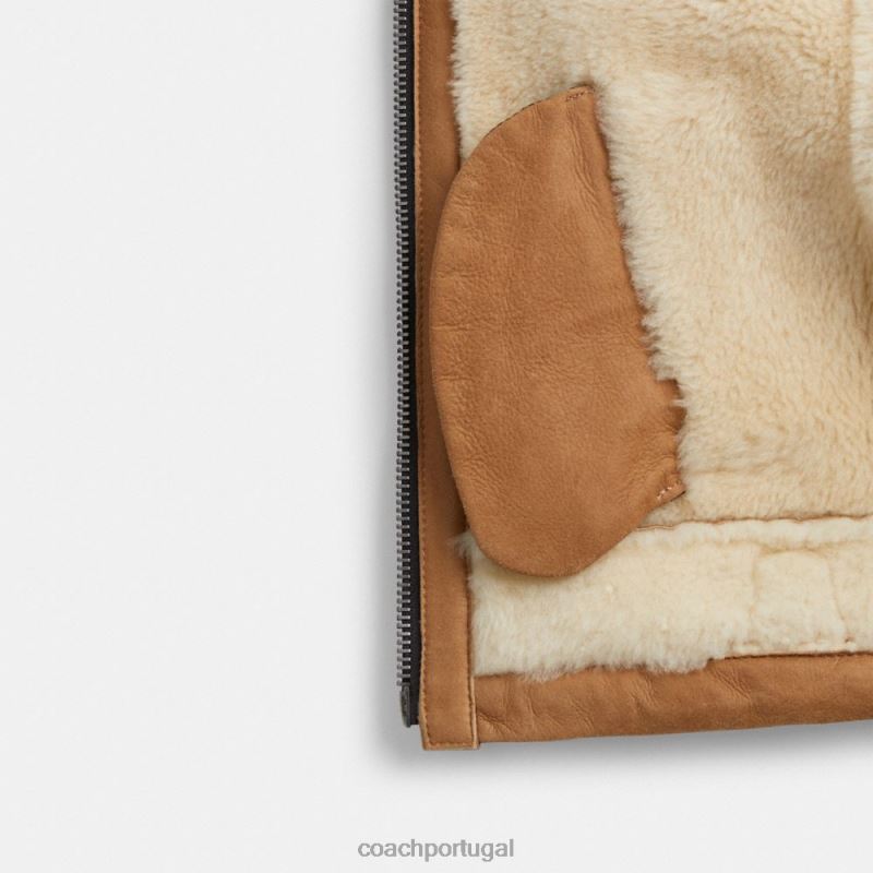 Coach mulheres aviador cropped shearling marrom multi 6B20P456