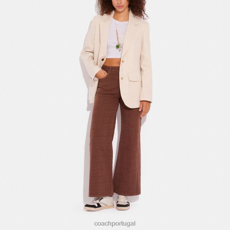 Coach mulheres blazer de verão descontraído cáqui 6B20P462