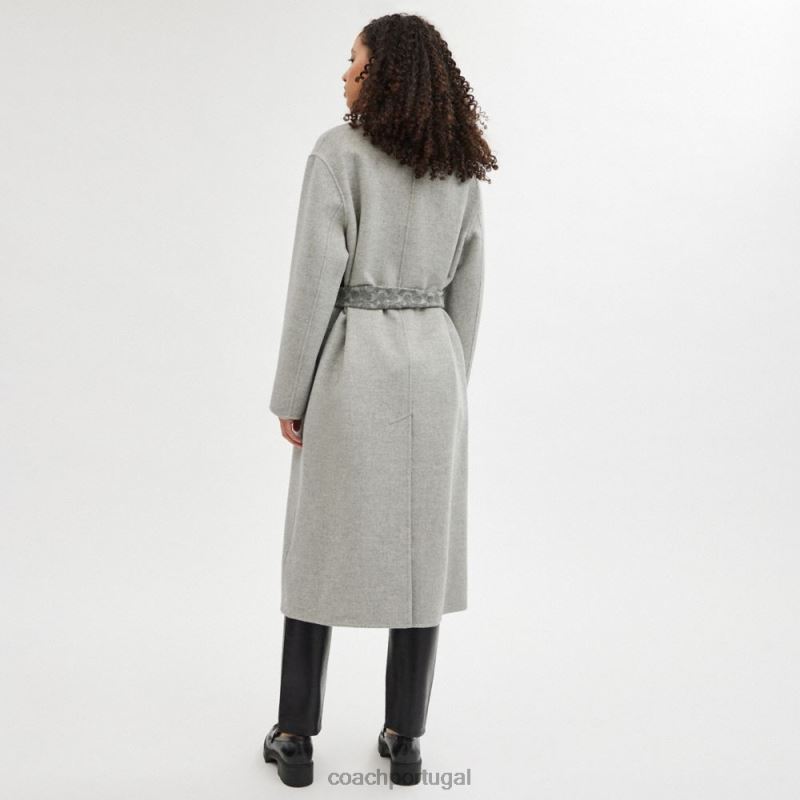 Coach mulheres casaco dupla face cinza claro 6B20P438