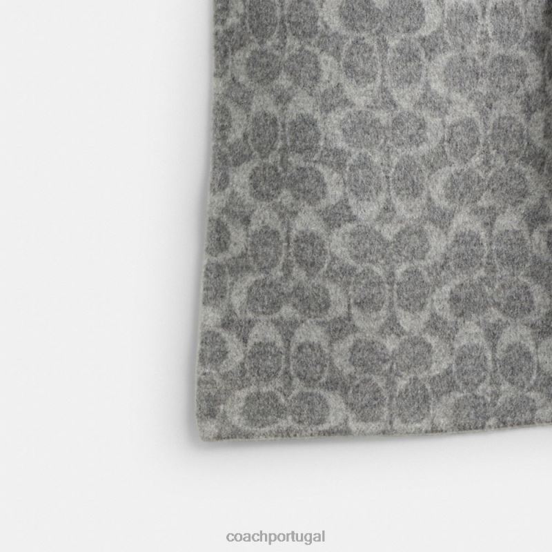 Coach mulheres casaco dupla face cinza claro 6B20P438