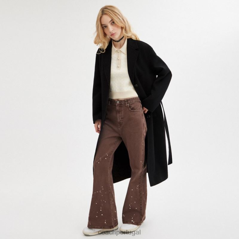 Coach mulheres casaco dupla face preto 6B20P434