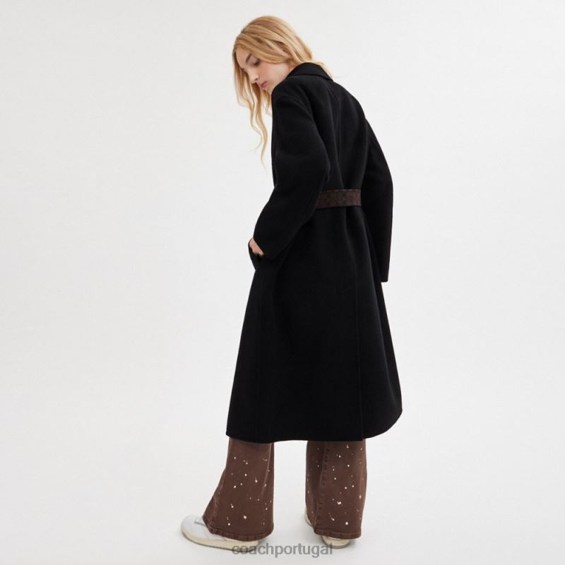 Coach mulheres casaco dupla face preto 6B20P434