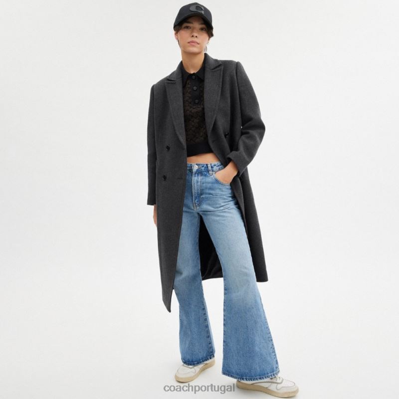 Coach mulheres casaco sob medida cinza 6B20P433