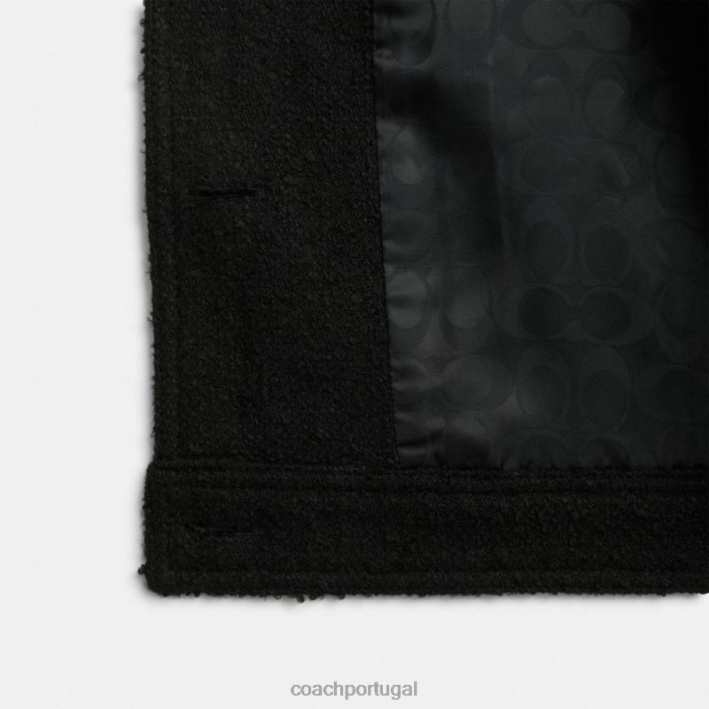 Coach mulheres jaqueta encolhida boucle preto 6B20P448