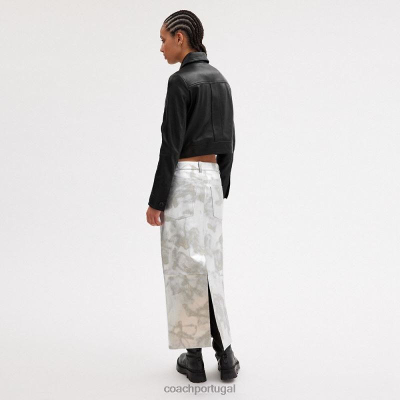 Coach mulheres jaqueta encolhida na frente preto 6B20P446