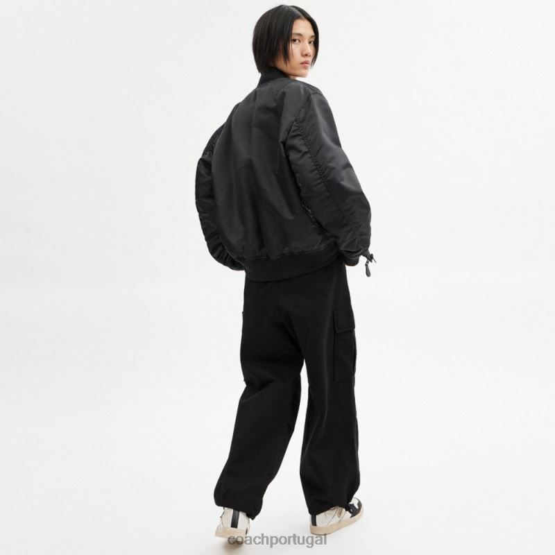 Coach mulheres calças cargo preto 6B20P501