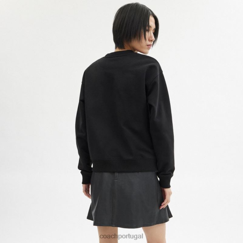 Coach mulheres suéter de gola redonda de coração preto 6B20P471