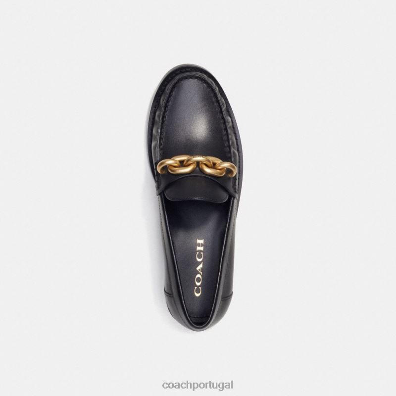Coach mulheres Jess Loafer ouro Preto 6B20P398